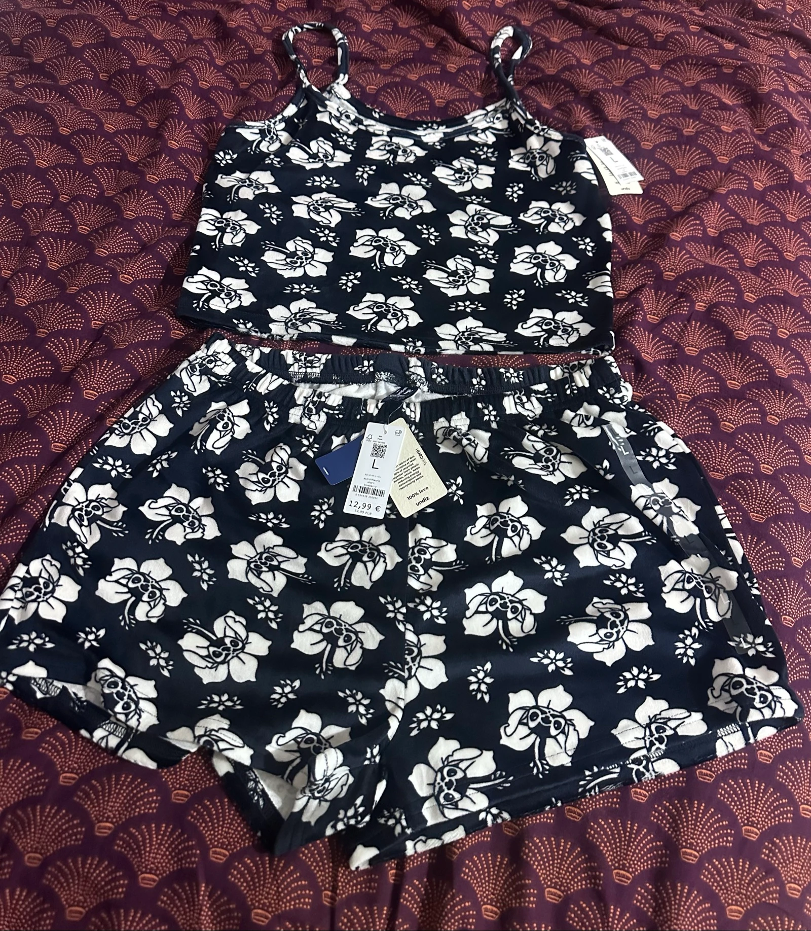 Ensemble pyjama Undiz Stitch été taille L neuf